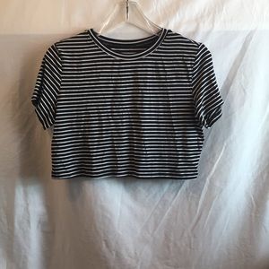 Striped Black and White Crop Top